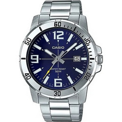 Casio Ανδρικό Ρολόι με Ασημί Μεταλλικό Μπρασελέ MTP-VD01D-2BVUDF