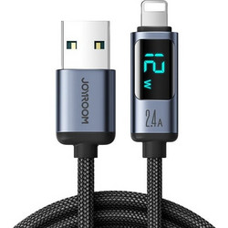 Joyroom Prism Series A16 Braided LED USB-A to Lightning Cable 1.2m Black S-AL012A16