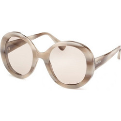 Max Mara MM0074-20E Γυναικεία Γυαλιά Ηλίου Στρογγυλά Κοκάλινα Καφέ με Διαφανές Φακό