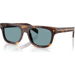 Prada PRB12S 15W04D Ανδρικά Γυαλιά Ηλίου Τετράγωνα Κοκάλινα Ταρταρούγα με Μπλε Φακό