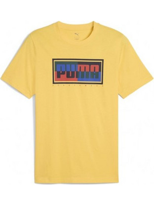 Puma Men 39s Graphics Box Tee Ανδρικό Αθλητικό T-Shirt Κίτρινο 684827-55