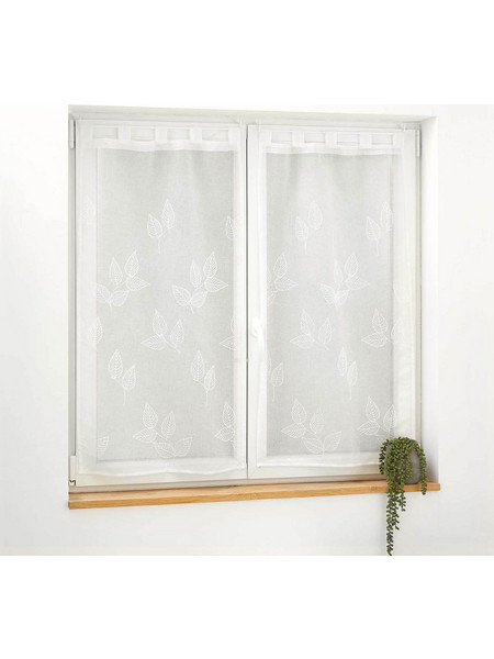 Kipper Σετ Κουρτίνες Παραθύρου Floral με Θηλιές 60x90 Berry 1627528 Λευκές