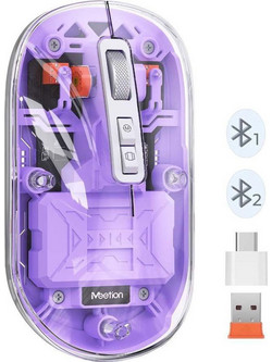 Meetion MT-BTM005 Ασύρματο Bluetooth Ποντίκι Purple