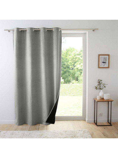 Spitishop Κουρτίνα Παραθύρου Βελουτέ με Τρουκς 140x260 Polarchic 1611928 Grey