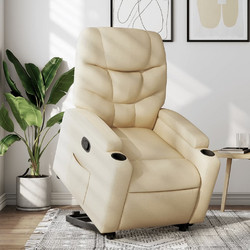 vidaXL Πολυθρόνα με Υποπόδιο Ανακλινόμενη Nude 3204605
