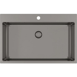 Helika Nova 100B Υποκαθήμενος Νεροχύτης Inox Graphite 79x45cm