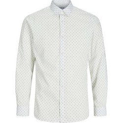 Jack & Jones Ανδρικό Πουκάμισο Βαμβακερό Μακρυμάνικο Κανονική Γραμμή Λευκό 12264373