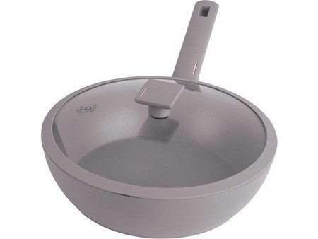 Berlinger Haus Taupe Collection Wok Αλουμινίου Αντικολλητικό με Καπάκι 28cm BH-8094