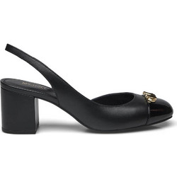 Michael Kors Γόβες Slingback Δερμάτινες με Χοντρό Χαμηλό Τακούνι Μαύρες 40R5PLMP1L