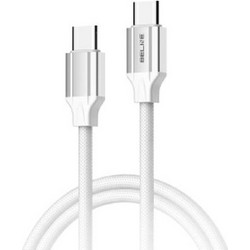 Beline Braided USB-C to USB-C 65W 1m White 5906849662810