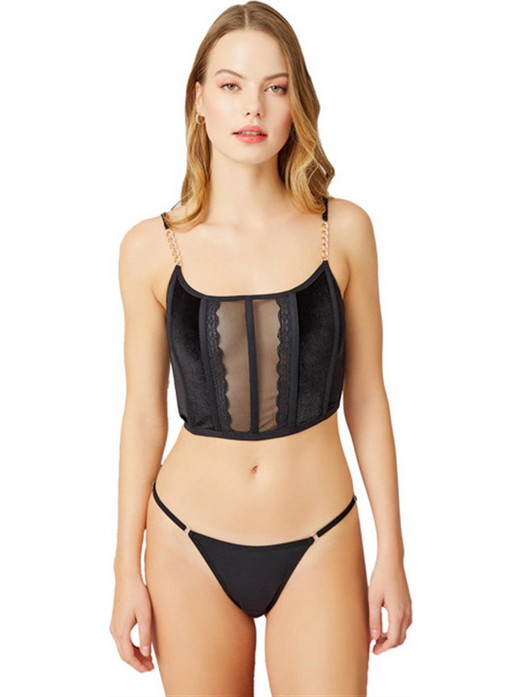Cottonhill Bralette με Μπανέλα Μαύρο 1043