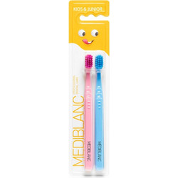 Mediblanc Kids & Juniors Ultra Soft Παιδικές Οδοντόβουρτσες 2τμχ Ροζ Γαλάζια