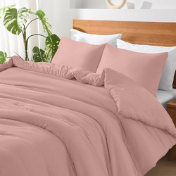 Lino Home Σετ Σεντόνια Μονά 170x260 Basico Pink