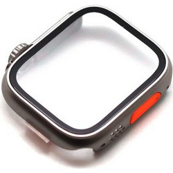 INOS Πλαστική Θήκη με Προστασία Οθόνης για Apple Watch 7 / 8 / 9 45mm Ασημί