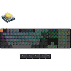 Keychron K5 V2 QMK Ασύρματο Μηχανικό Gaming Πληκτρολόγιο με Keychron Low Profile Banana Διακόπτες RGB Black Grey