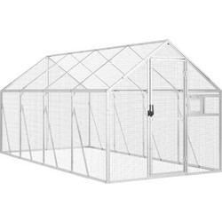 vidaXL Κλουβί Πτηνών Ασημί 400x179x185cm 3155797