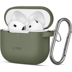 Tech-Protect Hook Θήκη Σιλικόνης με Γάντζο για Apple AirPods 4 Χακί