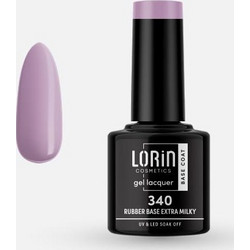 Lorin Gel Lacquer 340 Extra Milky Rubber Base Ημιμόνιμο Βερνίκι Νυχιών 8ml