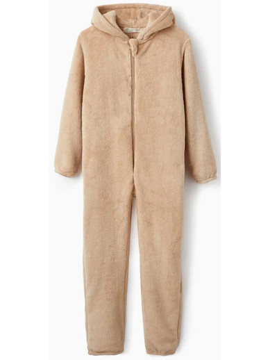 Zippy Παιδική Ολόσωμη Πιτζάμα Fleece Χειμωνιάτικη Μπεζ 31555771005