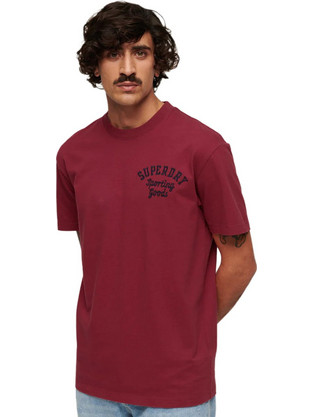 Superdry Superstate Athletic Logo Ανδρικό Αθλητικό T-Shirt Μπορντό M1011914A-NSR