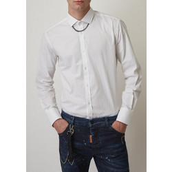 Stefan Ανδρικό Πουκάμισο Βαμβακερό Μακρυμάνικο Slim Fit Λευκό 24148068