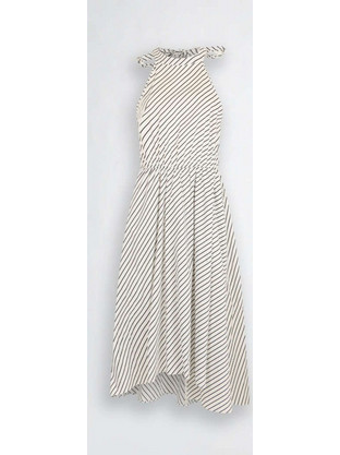 Liu Jo Midi Καλοκαιρινό Βραδινό Φόρεμα Λευκό VA5081TS947
