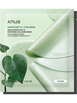Anua Heartleaf 70 Soothing Collagen Μάσκα Προσώπου για Ενυδάτωση & Καταπράυνση με Υαλουρονικό Κολλαγόνο & Αλόη 38gr