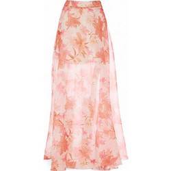 Lynne Μακριά Φούστα Υφασμάτινη Ψηλόμεση Κλος Floral Εκρού Κοραλί 153-513015