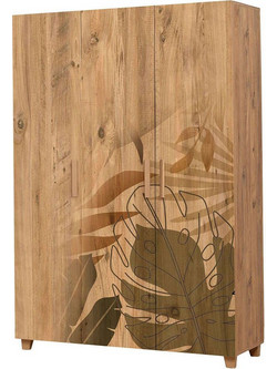 Hanah Home Τρίφυλλη Ντουλάπα Ρούχων Leva Hedera Forest Πολύχρωμη 120x48x189cm 863SPH4234