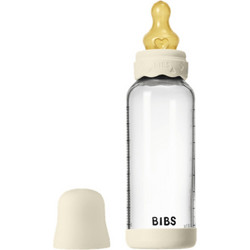 BIBS Boheme Γυάλινο Μπιμπερό με Θηλή Καουτσούκ 2+ Μηνών κατά των Κολικών Beige 240ml