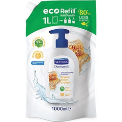 Septona Dermasoft Honey & Ginger Κρεμοσάπουνο Refill 1lt