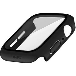 Uniq Nautic Πλαστική Θήκη Tempered Glass για Apple Watch 7 / 8 / 9 45mm Μαύρη