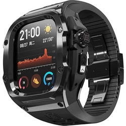 ShellBox Μεταλλική Θήκη με Λουράκι για Apple Watch 7 / 8 / 9 45mm Μαύρη