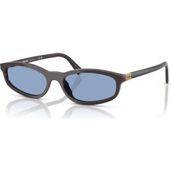 Miu Miu MUA06S 22C60O Γυναικεία Γυαλιά Ηλίου Ορθογώνια Κοκάλινα Μαύρα με Μπλε Φακό