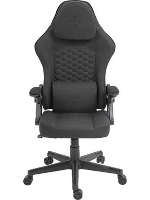 Deltaco DC130 Καρέκλα Gaming Υφασμάτινη με Ρυθμιζόμενα Μπράτσα Μαύρη
