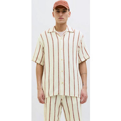Jack & Jones Ανδρικό Πουκάμισο Βαμβακερό Ριγέ Κοντομάνικο Κανονική Γραμμή Μπεζ 12271060