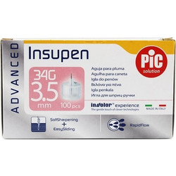 Pic Insupen Advanced Βελόνες Ινσουλίνης 34G 3.5mm 100τμχ