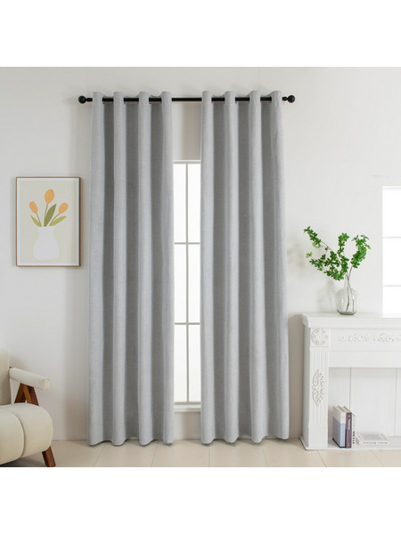 Beauty Home Κουρτίνα Συσκότισης με Τρουκς 140x270 Elite Art 8392 Silver