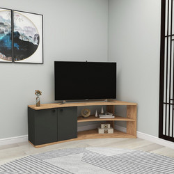 Hanah Home Έπιπλο Τηλεόρασης Μοριοσανίδα Ανθρακί Μ135xΠ67.7xΥ48.6cm Termera 550ARN2976