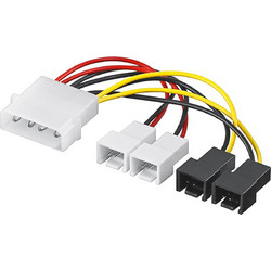 Goobay 93632 Καλώδιο Τροφοδοσίας 3-Pin Fan to 2 x 3-Pin Fan Male 0.15m Multicolor