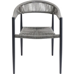 Kare Design Palma Πολυθρόνα Κήπου Rattan Γκρι KA-86854
