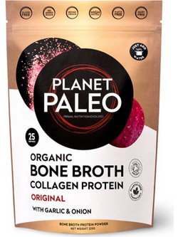 Planet Paleo Organic Bone Broth Collagen Protein Original Garlic & Onion Πρωτεΐνη 225gr