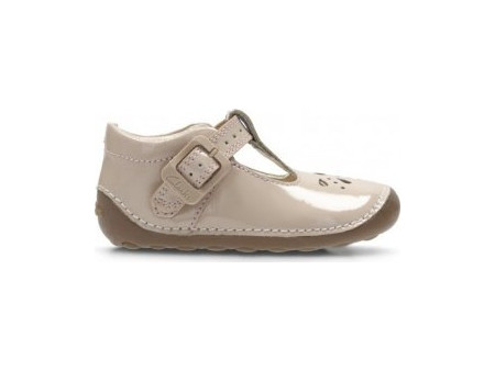 Clarks Παιδικές Μπαλαρίνες Λουστρίνι με Ρυθμιζόμενο Λουράκι Μπεζ 26132077