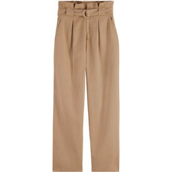 Scotch & Soda Daisy Ψηλόμεσο Υφασμάτινο Γυναικείο Παντελόνι Κανονική Εφαρμογή Μπεζ 178125-0137