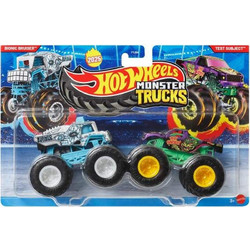 Mattel Hot Wheels Monster Trucks Demolition Doubles Bionic Bruiser vs Test Subject