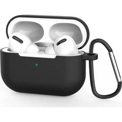 Hurtel Θήκη Πλαστική με Γάντζο για Apple AirPods Pro 1 / 2 Μαύρη