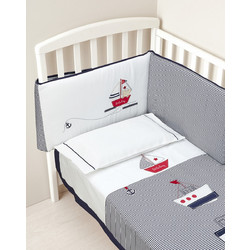 Prenatal New Marine Σετ Κούνιας White/Navy Blue 4τμχ
