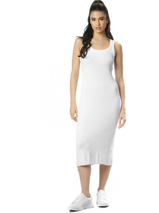 Moschino Midi Καλοκαιρινό Καθημερινό Φόρεμα Λευκό K2J04873701-0001