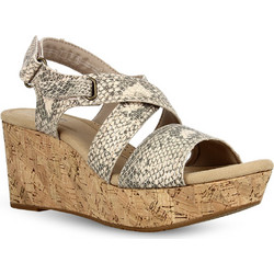 Clarks Ανατομικές Καλοκαιρινές Γυναικείες Πλατφόρμες Ψηλές Εκρού 26171319