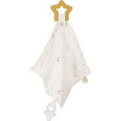 Little Dutch Newborn Naturals Πανάκι Παρηγοριάς Αστεράκι με Μασητικό Λευκό LD8428